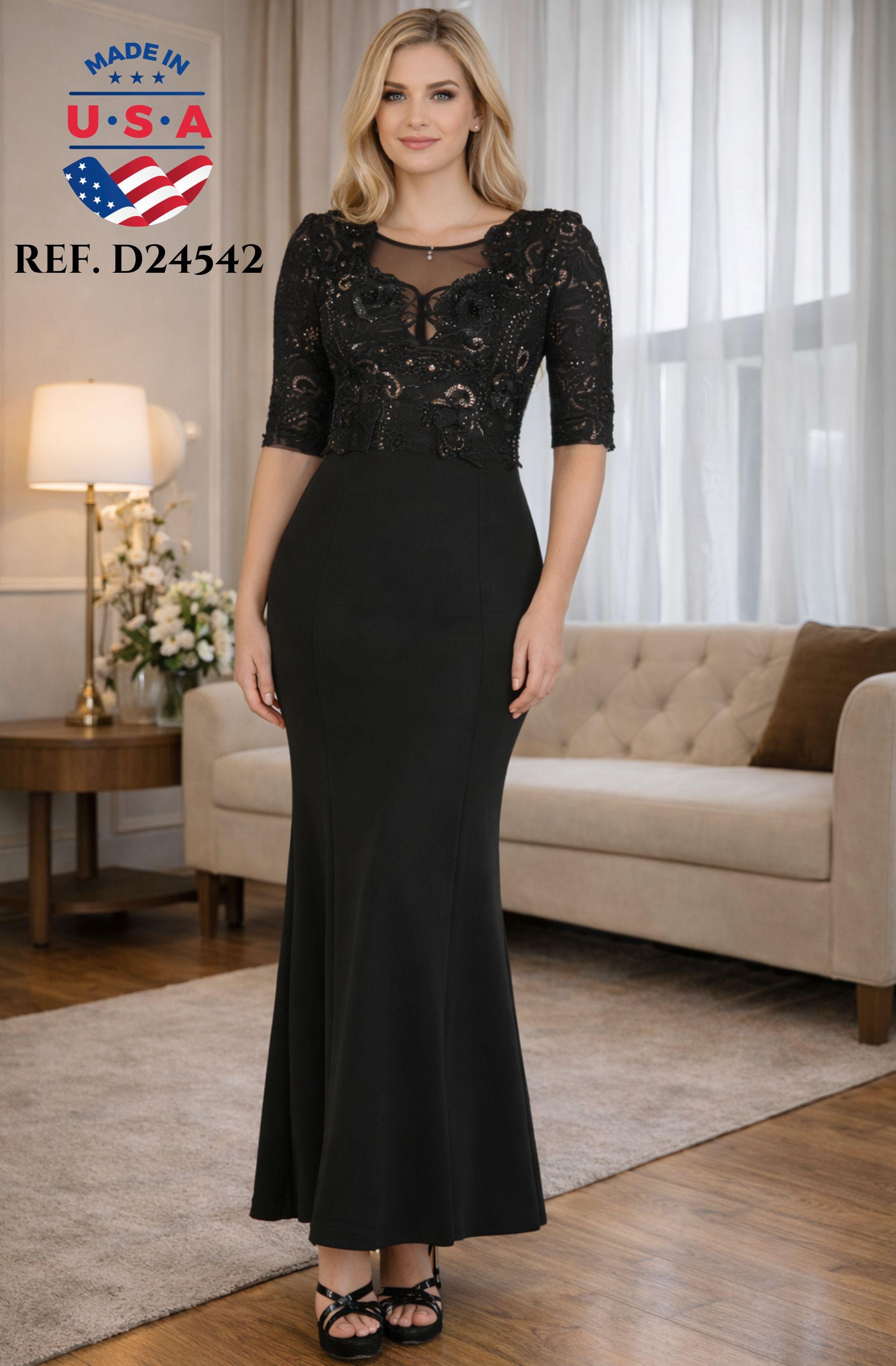 Vestido de Fiesta largo con falda y superior decorado con lentejuelas